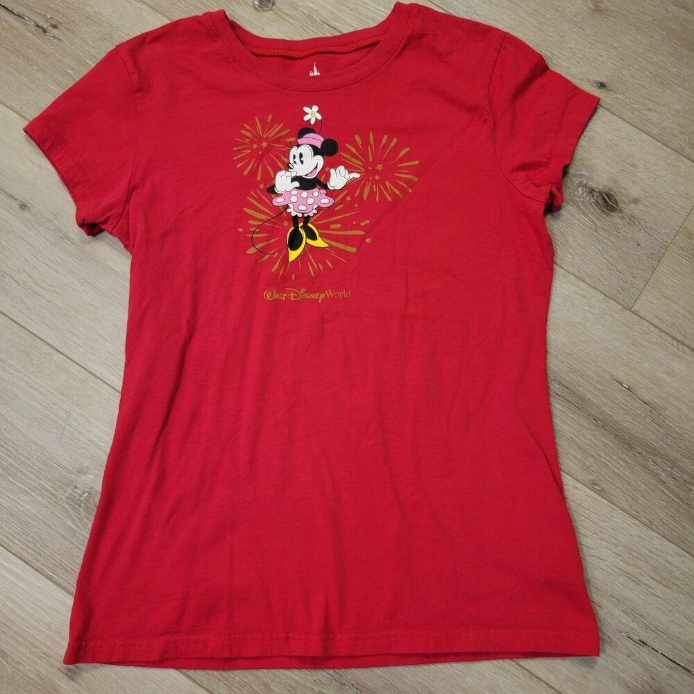 Disney Parks Walt Disney World Minnie Mouse Women's Plus Size Red Shirt Size XL